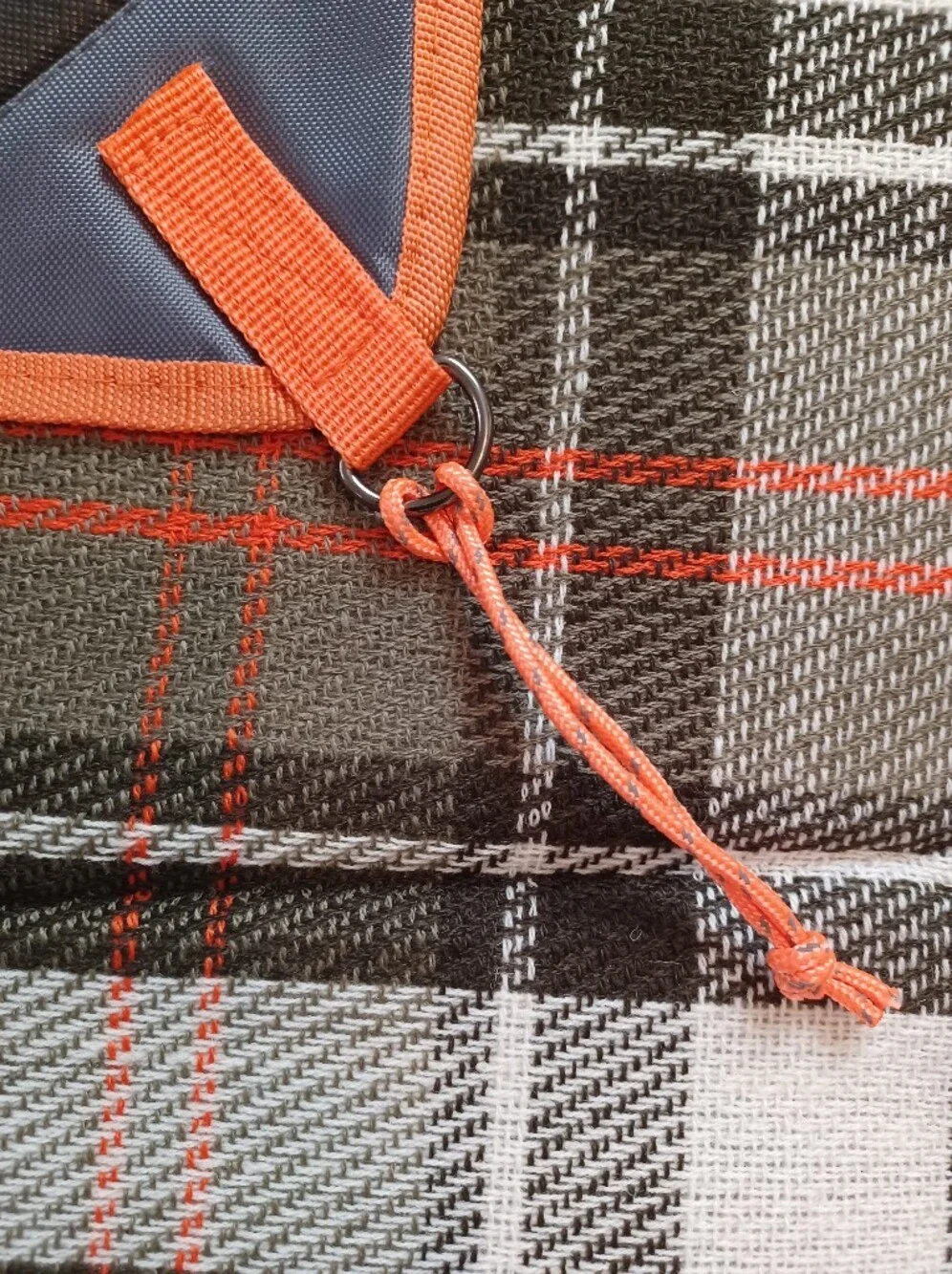 NWOT AAA Picnic Blanket Lightweight Green & Orange Plaid New Large 75